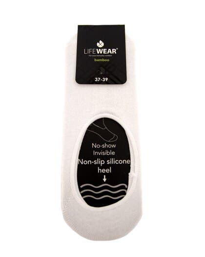 Vit strumpa no-show bamboo